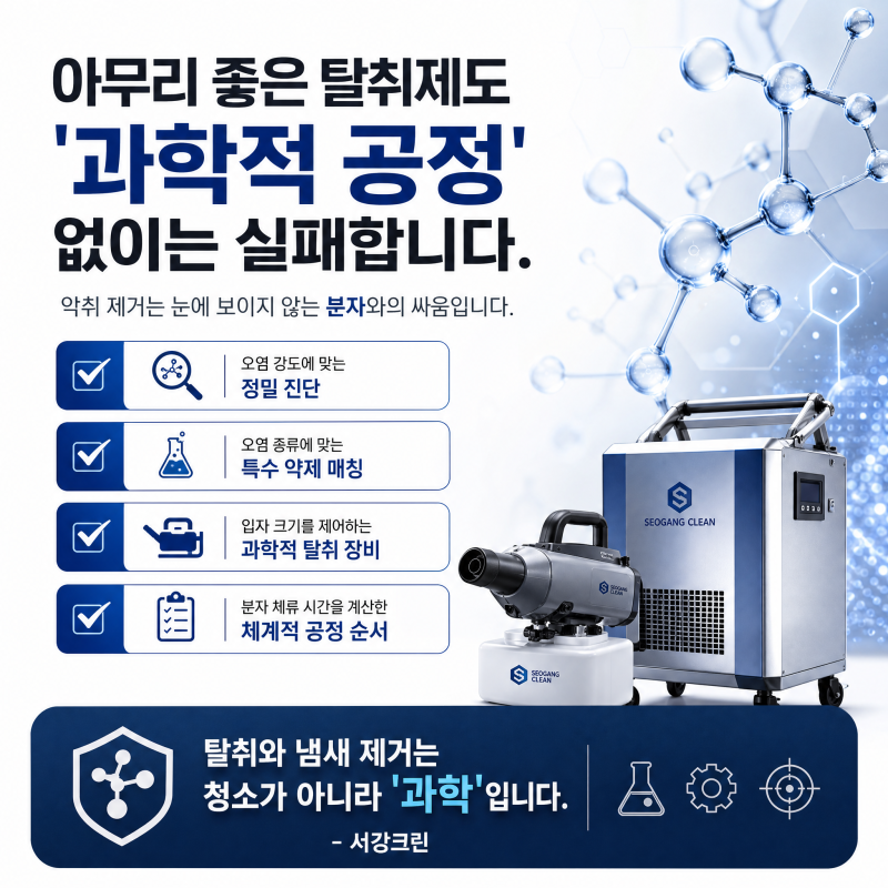 [강남구 논현동] 2년 찌든 오피스텔 담배냄새제거, 2박 3일 '분자 파괴 공법' 완벽 복원기