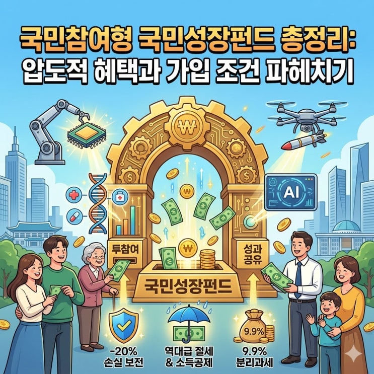  [2026 최신] 국민성장펀드 가입 조건 및 1,800만 원 소득공제 혜택 총정리