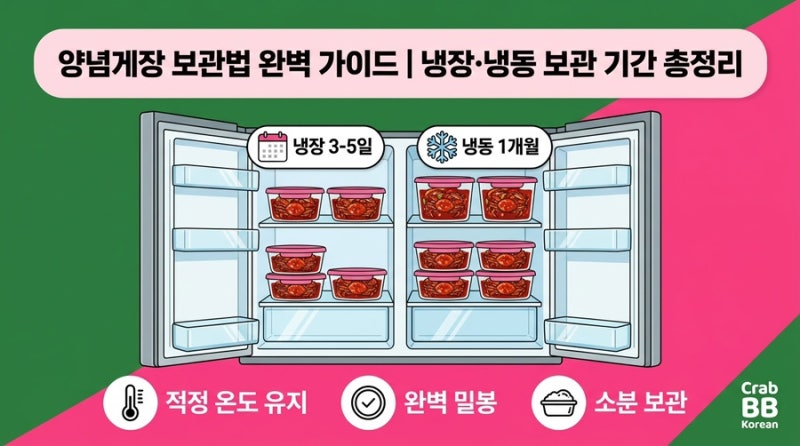양념게장 보관법, 냉장·냉동 보관 완벽 가이드