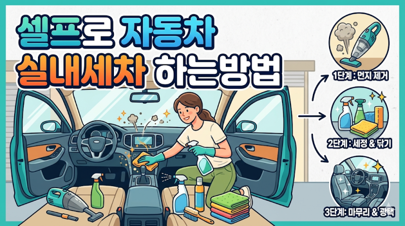 셀프 자동차 실내세차 하는 법 – 준비물부터 마무리까지