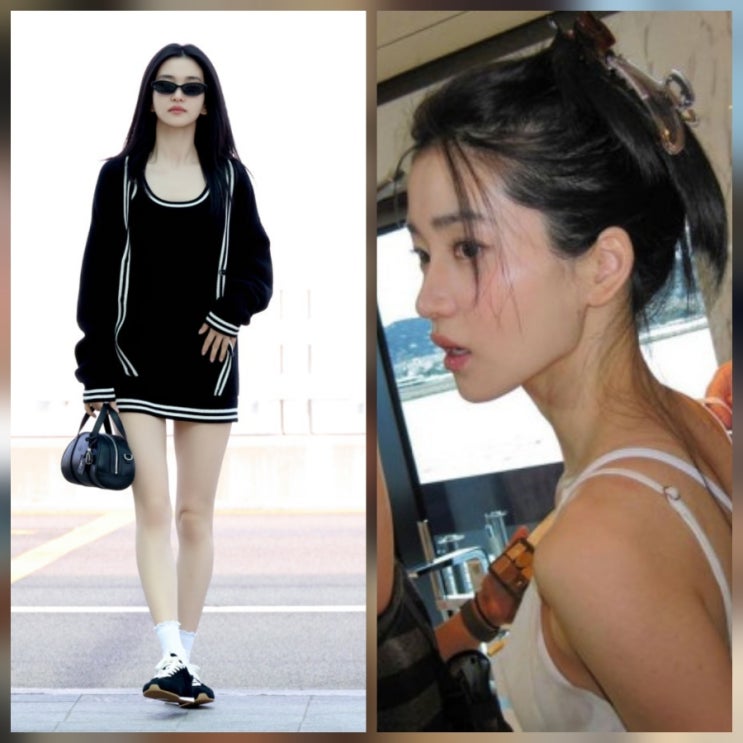 김태리 칸 공항 원피스 가방 운동화 스타일링 프로필