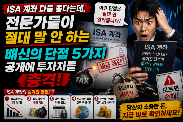 ISA 계좌 다들 좋다는데, 전문가들이 절대 말 안 하는 배신의 단점 5가지 공개에 투자자들 충격