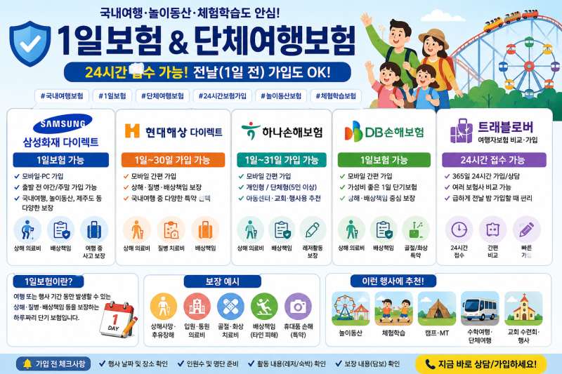 1일보험 24시간 접수 가능한 곳