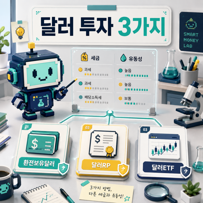 달러 투자 방법 세 가지 환전 보유 달러RP ETF 중 유리한 선택법