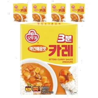  오뚜기 3분 카레 약간매운맛 200g 5개 - 간편하게 즐기는 정통 중간 매운맛