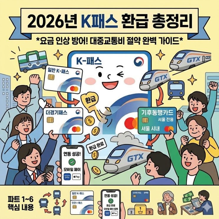  2026년 K패스 환급 총정리: 개편된 조건, 환급일 및 모두의 카드 혜택 비교