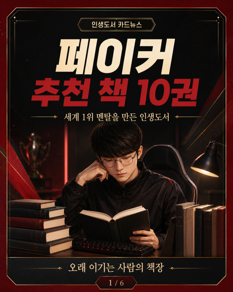 페이커 추천 책 10권, 세계 1위 멘탈을 만든 인생도서