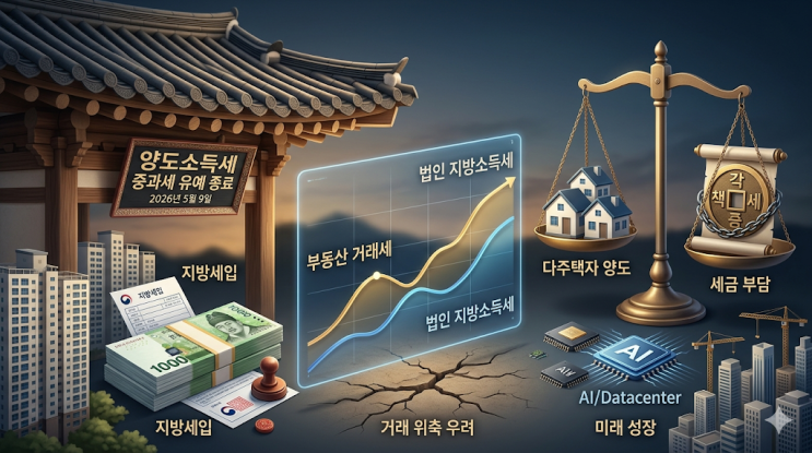  다주택자 양도소득세 중과세 유예 종료와 2026년 부동산 시장 지방세입 전망