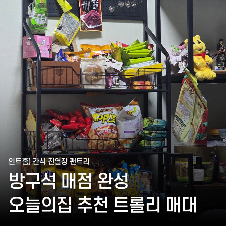  트롤리 매대로 방구석 매점 만들기! 이동식 스낵 선반 4단 대형 조립 및 활용 팁