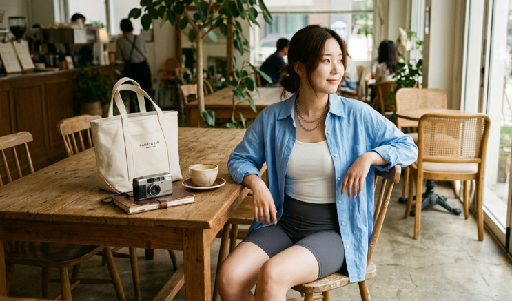  바이커 쇼츠 코디, 일상에서 힙하게 ~