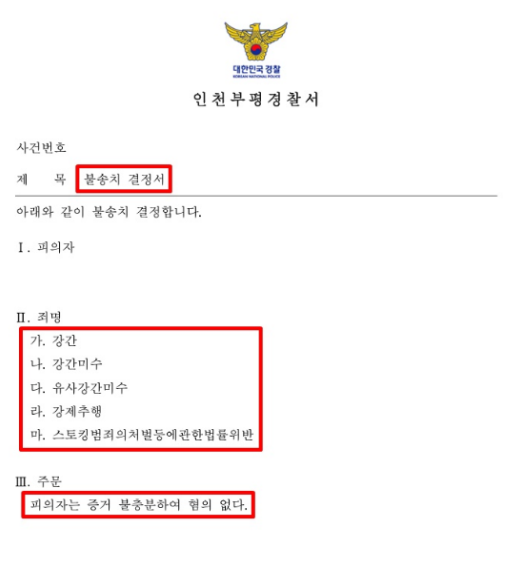 무죄나올 확률 불송치나올확률 검색하셨다면 관련 사진