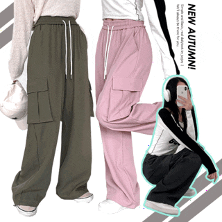  볼디즈 바스락 카고 포켓 핀치 와이드+조거 2way 트레이닝 팬츠 - 계절감 잡은 데일리 핏