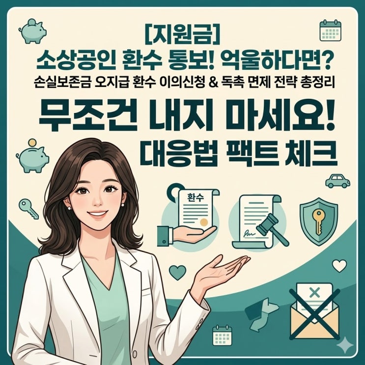  소상공인 손실보존금 오지급 환수 통보 이의신청 방법과 독촉 면제 사유 가이드