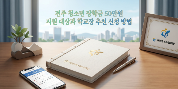  전주 청소년 장학금 50만원 지원 대상과 학교장 추천 신청 방법