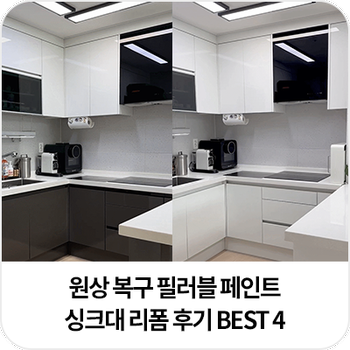 주방 싱크대 떼어지는 페인트 리폼 후기 BEST 4 - 싱크대 교체, 시트지 리폼 대신 원상복구되는....