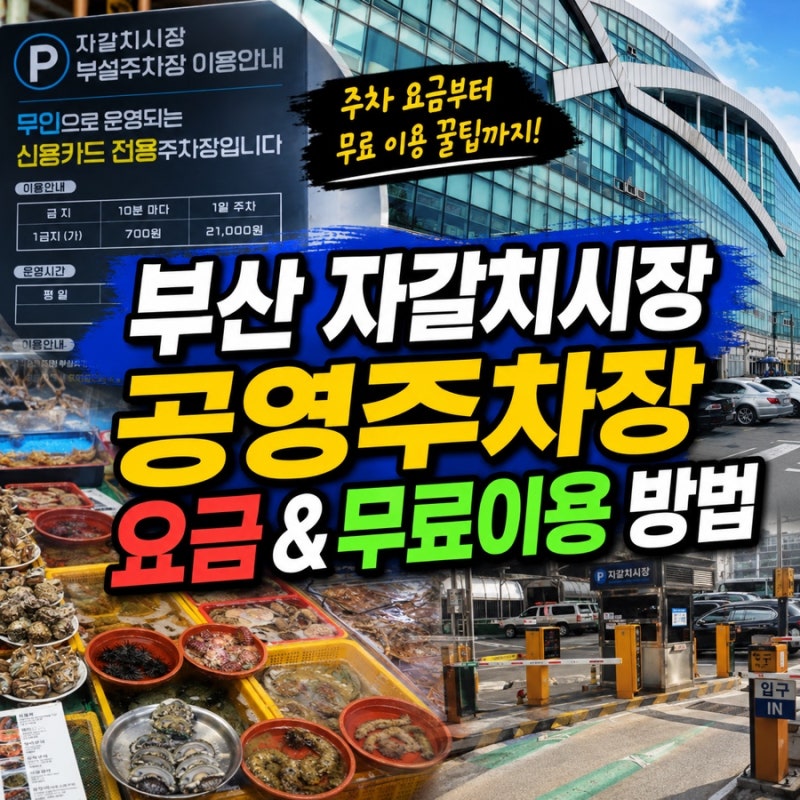 부산 자갈치시장 신동아시장 공영주차장 무료이용 방법