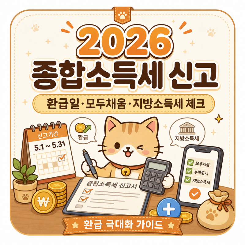 2026 종합소득세 신고 기간 환급일 안내 및 모두채움 개인지방소득세 누락 공제 환급 극대화 ....