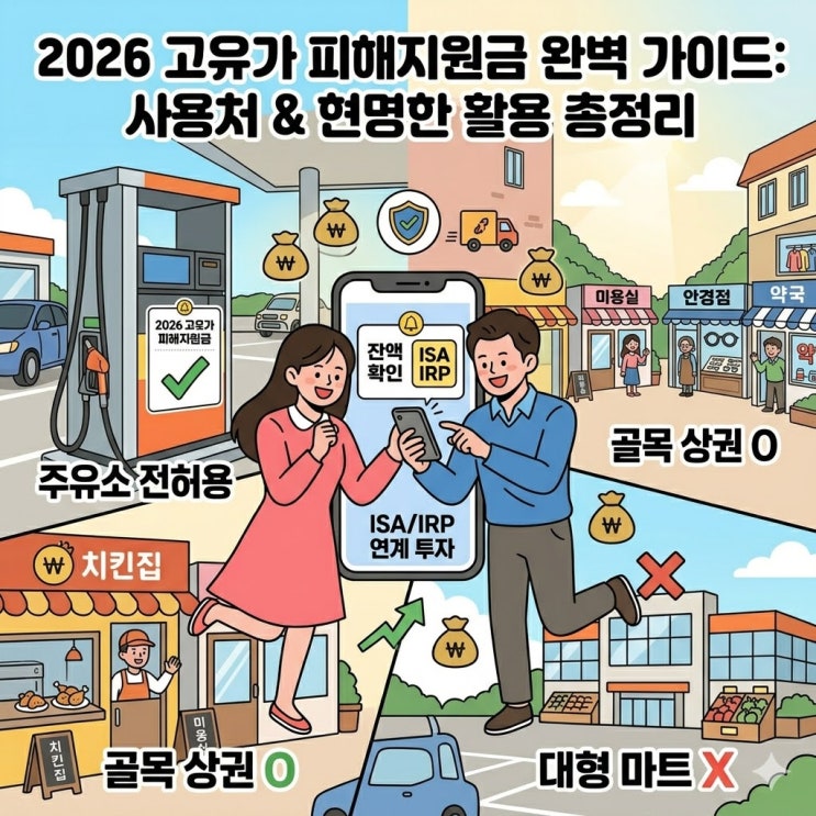  [2026 최신] 고유가 피해지원금 사용처 총정리: 주유소부터 배달앱까지 완벽 가이드