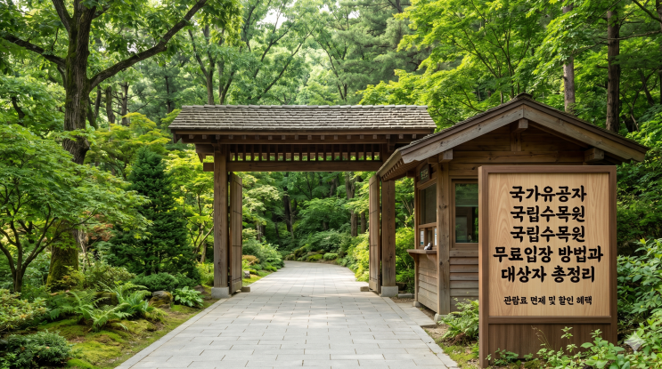 국가유공자 국립수목원 무료입장 방법과 대상자 총정리