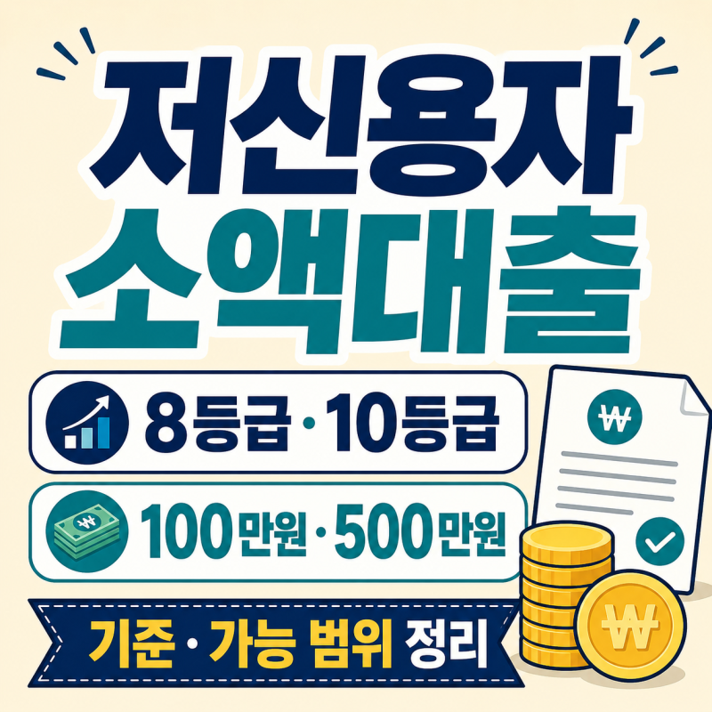 저신용자 소액대출 가능할까? 8등급 10등급도 100만원 500만원 확인하는 방법