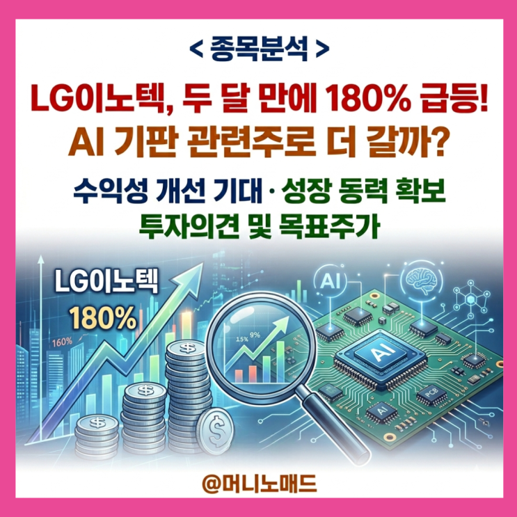  두 달 만에 180% 급등한 LG이노텍, AI 기판 관련주로 더 갈까?