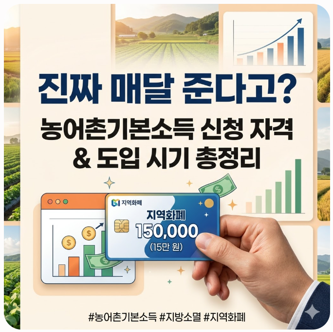  "진짜 매달 준다고?" 농어촌기본소득 신청 자격과 도입 시기