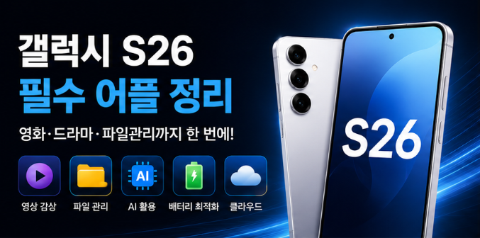  갤럭시 S26 필수 어플 정리｜영화·드라마·파일관리까지 한 번에(결제없는 무료 추천)