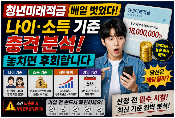  청년미래적금 베일 벗었다! 나이 소득 기준 충격 분석 놓치면 후회 (청년미래적금)