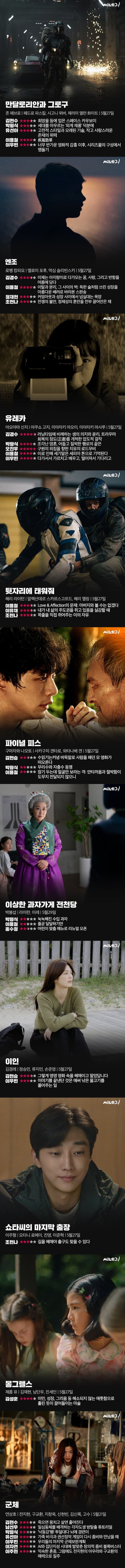  씨네 21 이번주 개봉영화 평점