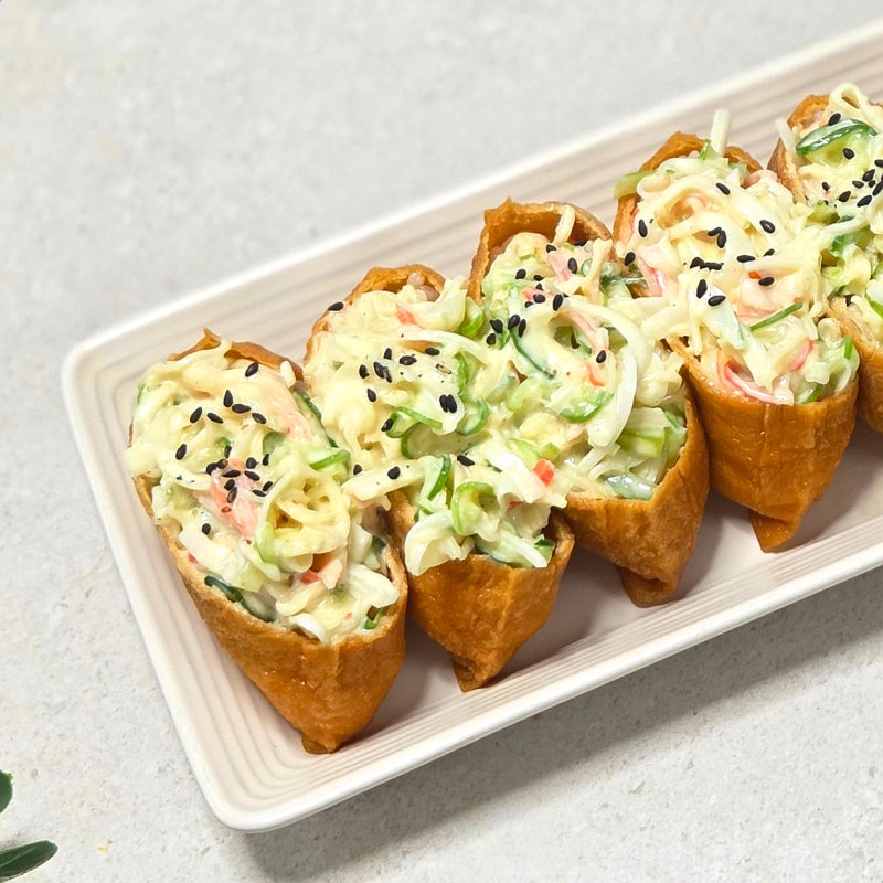 크래미 유부초밥 맛있게 만드는법 오이크래미무침 만들기