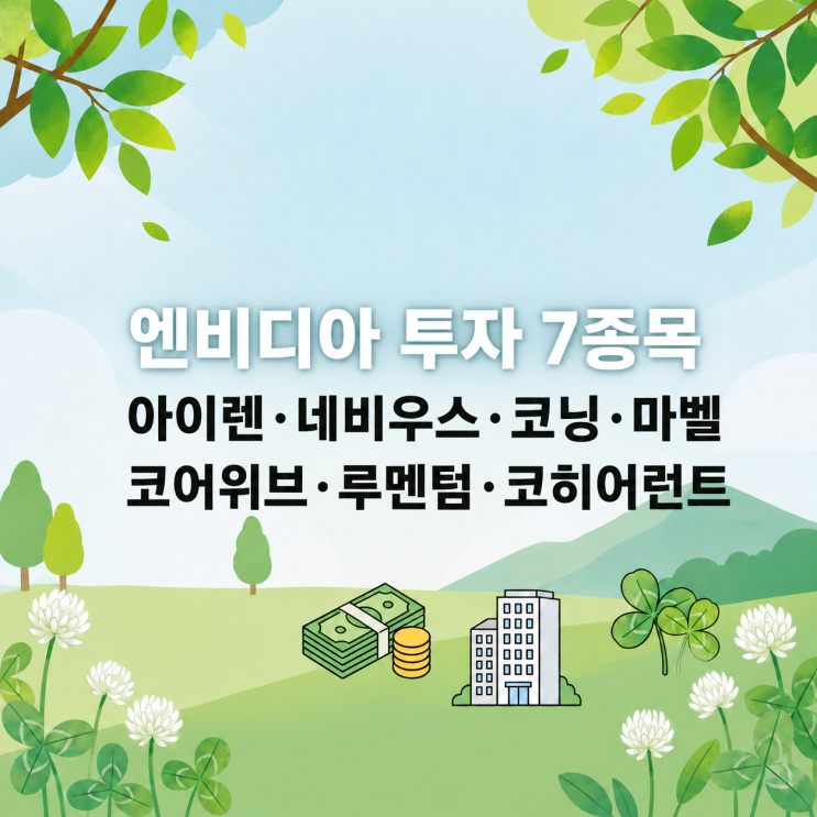 엔비디아가 직접 투자한 7개 종목! 루멘텀·코히어런트·네비우스 AI 공급망 수혜주 정리