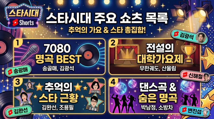 <스타시대>  주요 음악 숏츠 목록