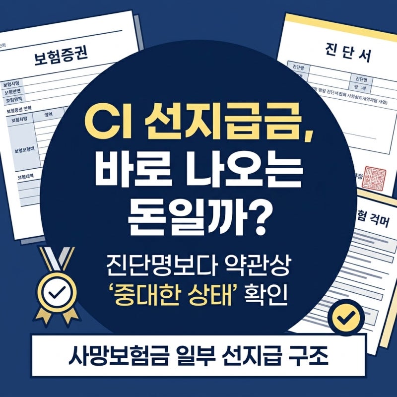 CI보험 선지급금이 있다는데, 진단받았다고 바로 나오는 돈은 아닙니다