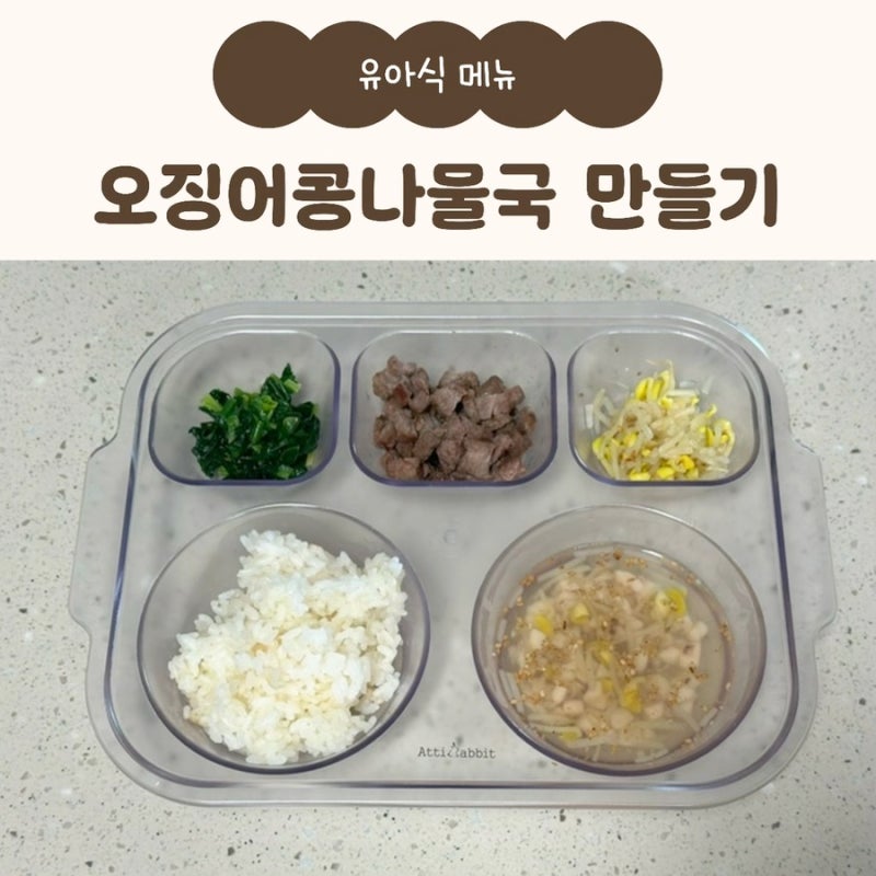 아기 오징어콩나물국 만들기 시원한 맑은 유아국 레시피