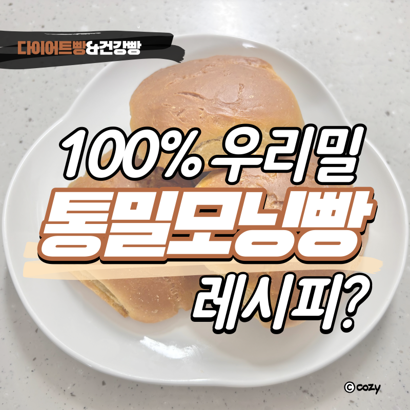 다이어트빵&건강빵_홈베이킹 레시피_100% 우리밀 통밀모닝빵