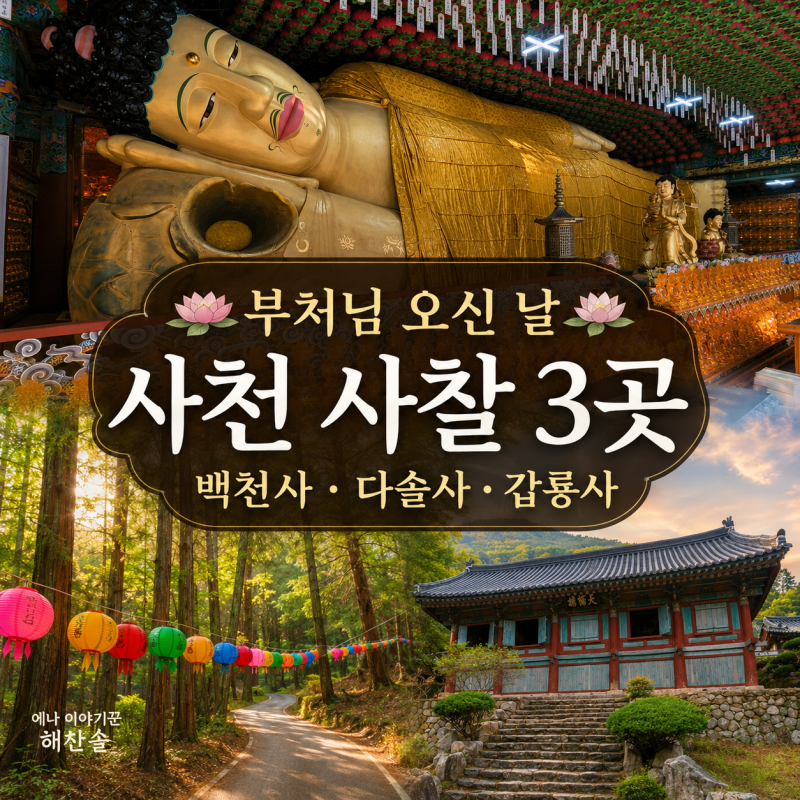부처님 오신 날 가볼 만한 사천 사찰 3곳, 다솔사 백천사 갑룡사 산책