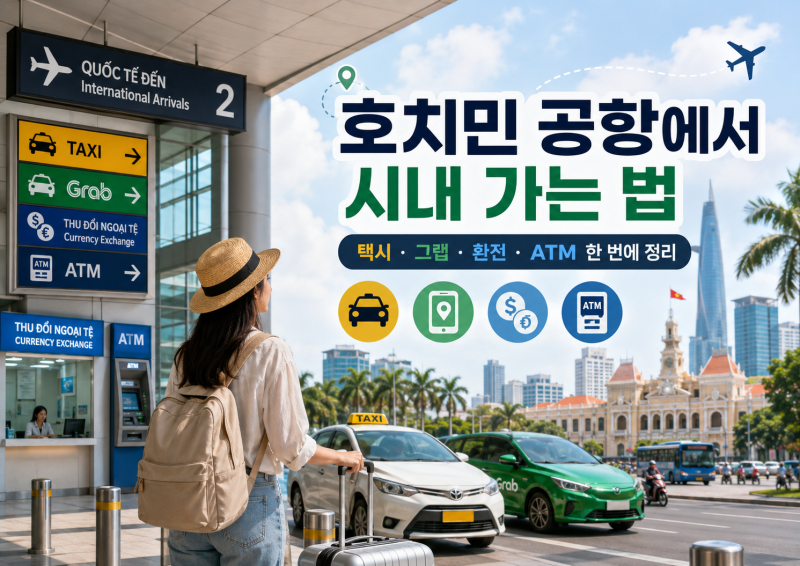 호치민 공항에서 시내 가는 법, 택시·그랩·환전·ATM 한 번에 정리