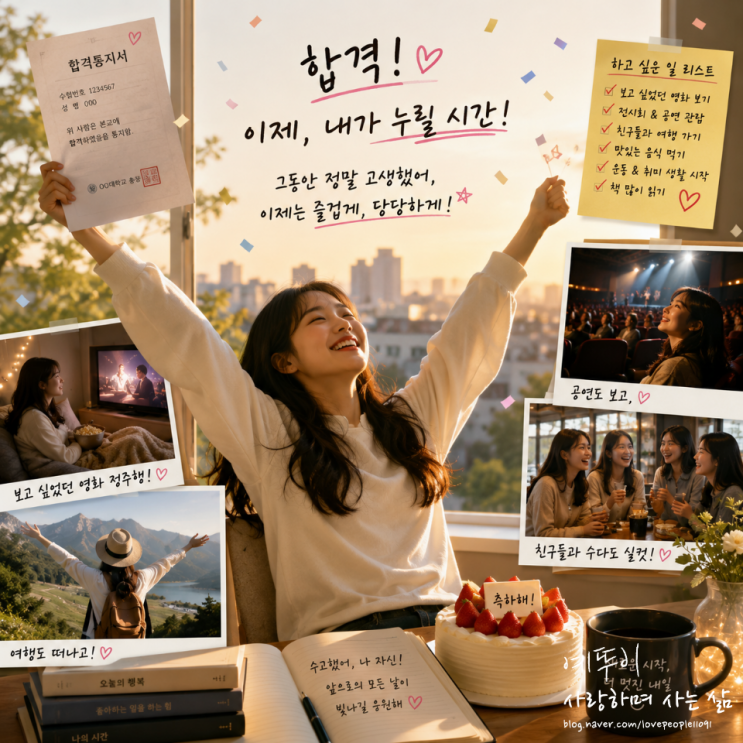  지금 수험생에게 필요한 것은 절제와 통제 대학 합격 후 지금 못다 한 것을 충분히 즐기기 바랍니다