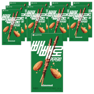  빼빼로 아몬드 37g 10개 - 바삭한 아몬드와 달콤한 초콜릿의 완벽 조화