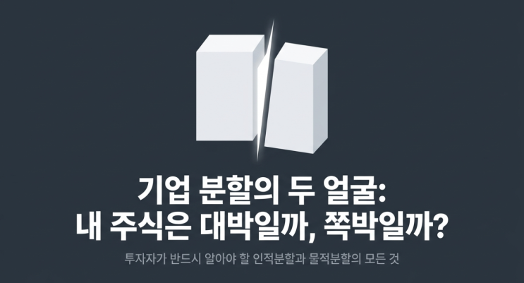  기업 분할의 두 얼굴: 인적분할 물적분할 뜻 완벽 정리 및 주주 가치 훼손 논란 분석
