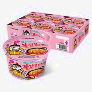  불닭볶음면 까르보 큰컵 105g 6개 - 매콤 크리미한 대용량 컵라면