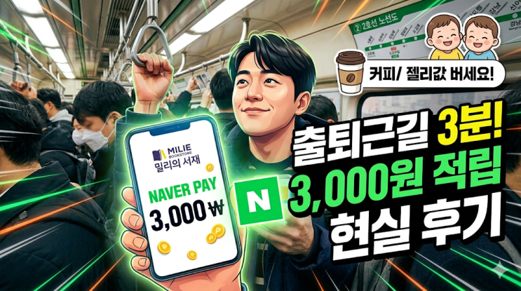  밀리의 서재 네이버페이 3천원 적립 이벤트, 출퇴근길 3분 만에 받아본 현실 후기