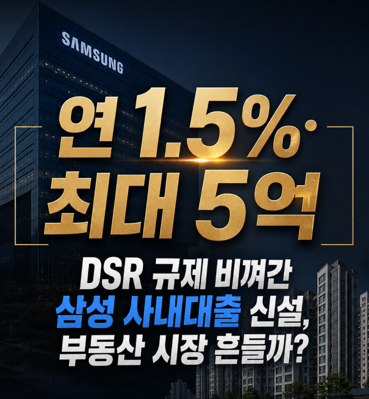 <b>삼성전자</b> 5억 <b>주택대출</b> 조건 총정리, DSR 제외에 동탄 광교... 