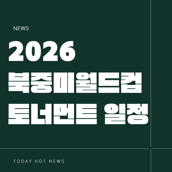 2026 FIFA<b>북중미월드컵 토너먼트</b> 32강 <b>16강</b> 8강 4강 결승... 
