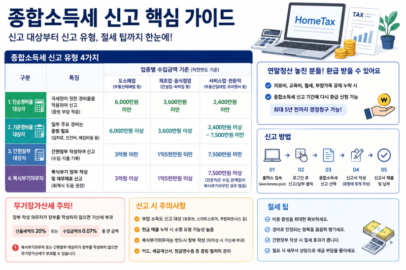 단순경비율? 기준경비율? 종합소득세 신고와 대상자 유형 정리