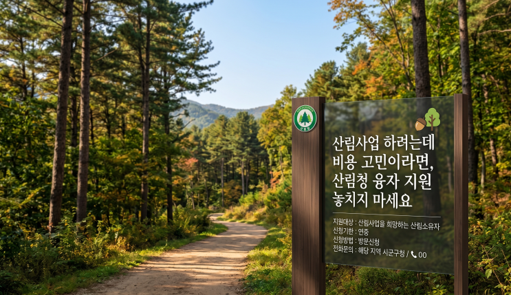  산림사업 하려는데 비용 고민이라면, 산림청 융자 지원 놓치지 마세요