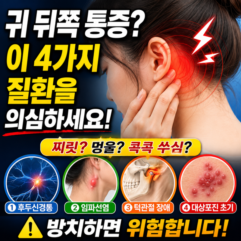 귀 뒤쪽 통증 정리: 증상별 의심 질환부터 예방법까지