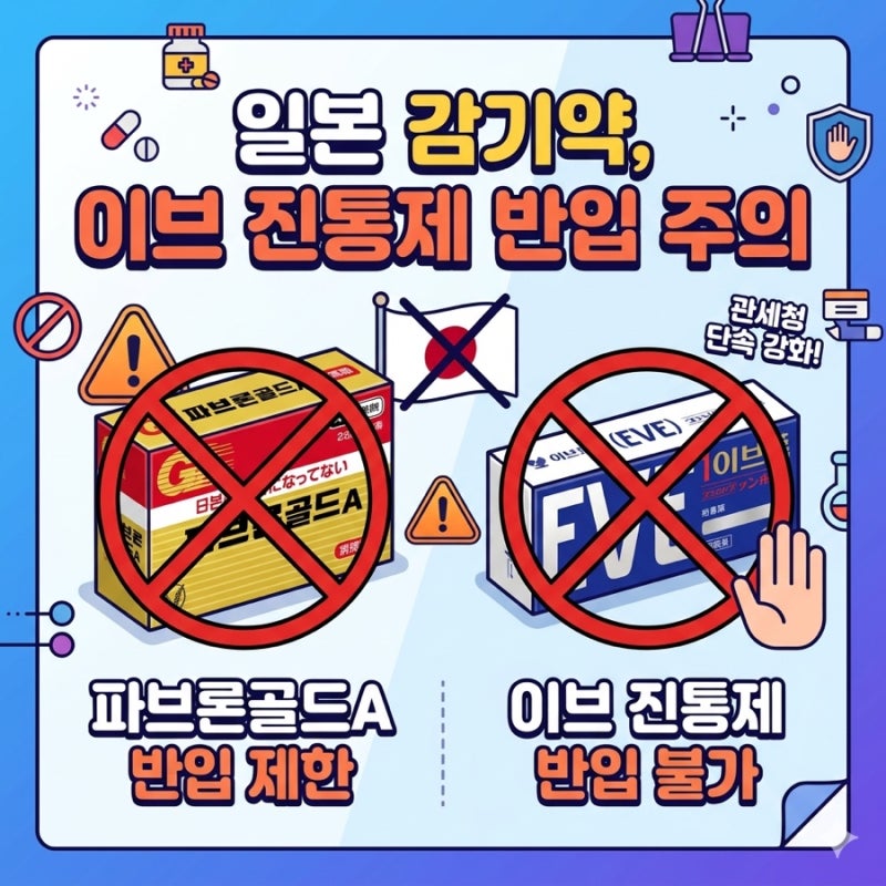 일본 감기약 파브론골드A 이브 진통제 반입 금지와 대체약 + 반입 가능한 이브 종류