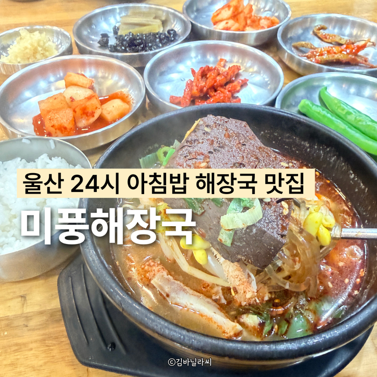  울산 삼산 24시 맛집 미풍해장국 해장국 아침밥 밥집 룸식당