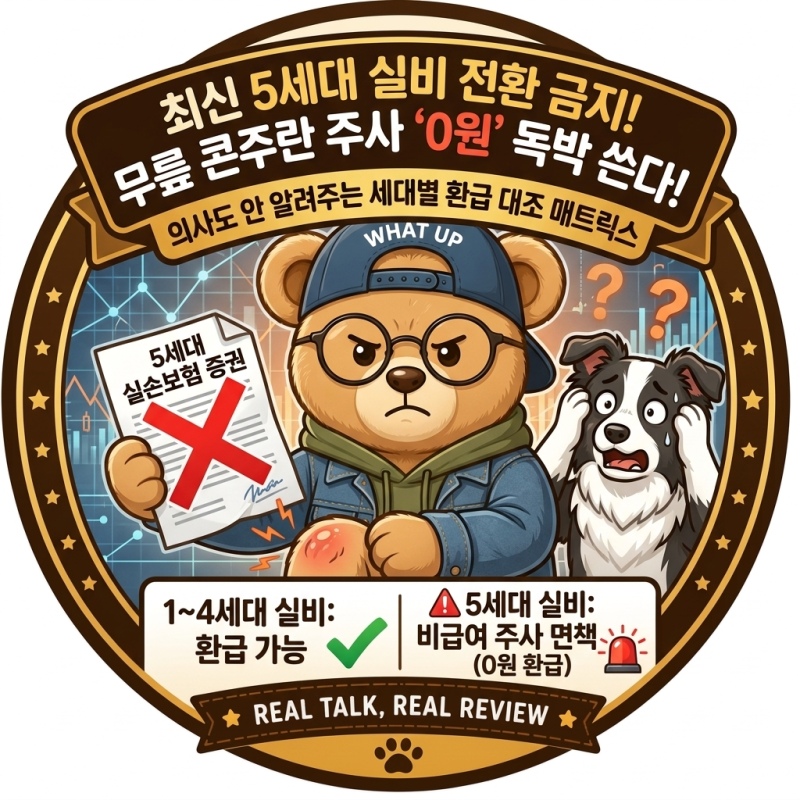 실비 갈아탔다간 쌩돈 날립니다! 무릎 관절염 콘주란 주사 실손 세대별 보장 범위 팩트체크